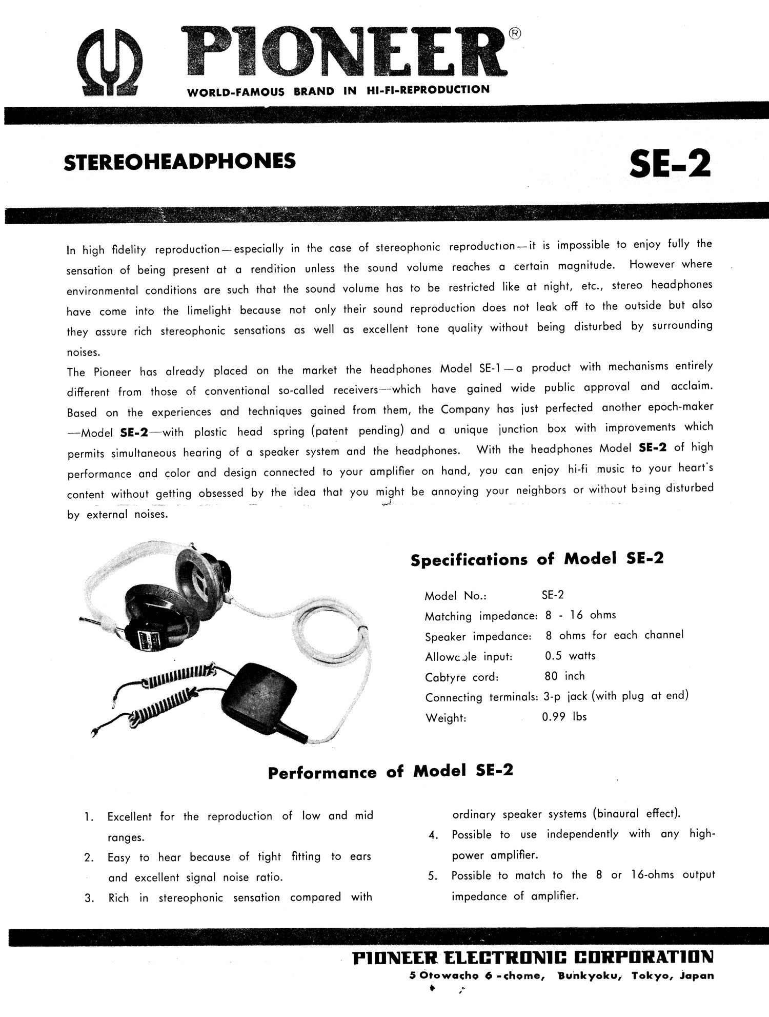 pioneer se 2 owners manual