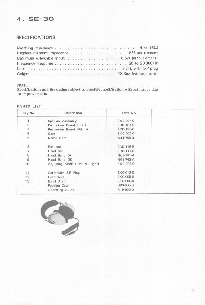 pioneer se 30 service manual