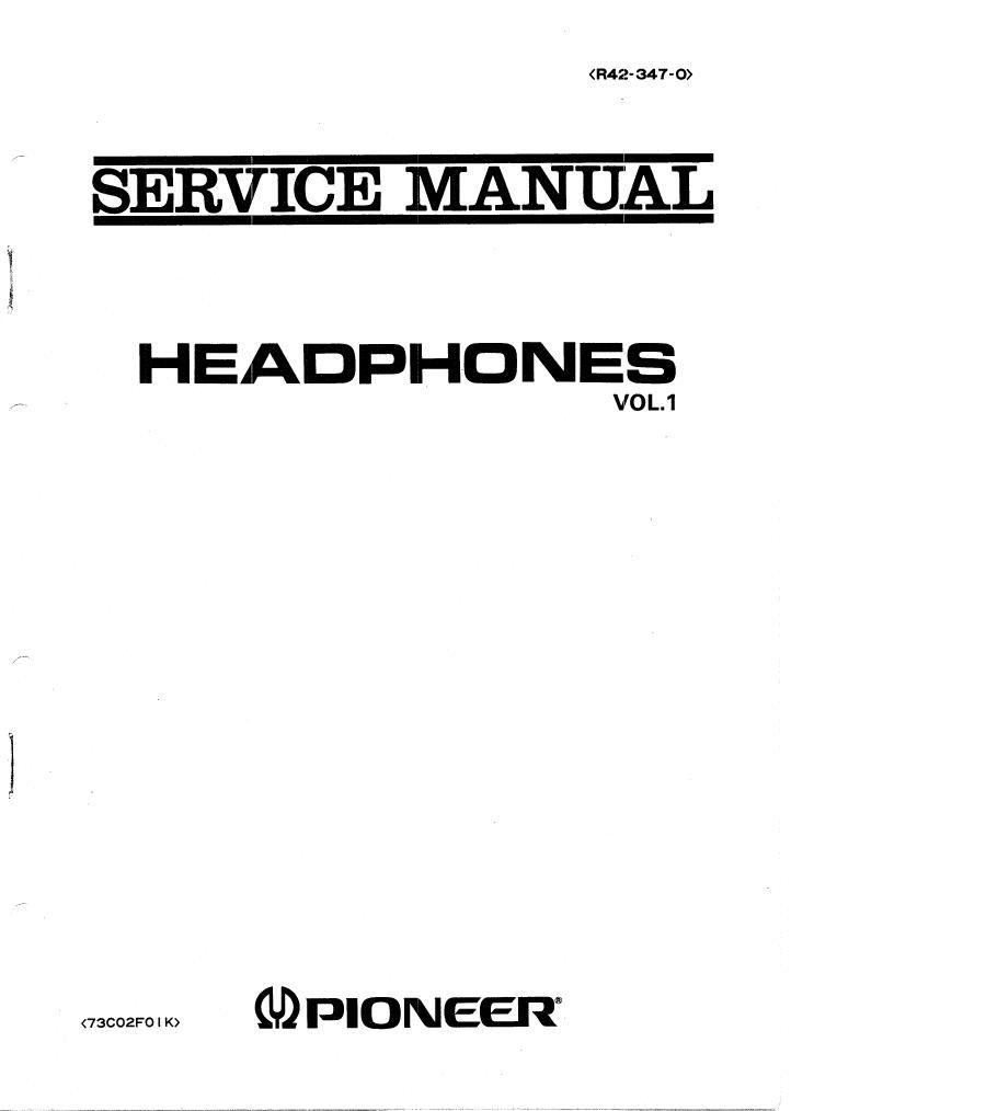 pioneer SE JB headphones service manual