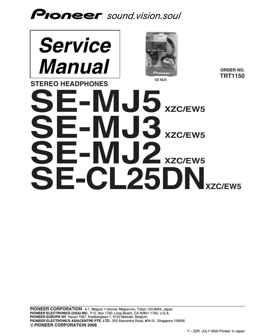 pioneer secl 25 dn service manual