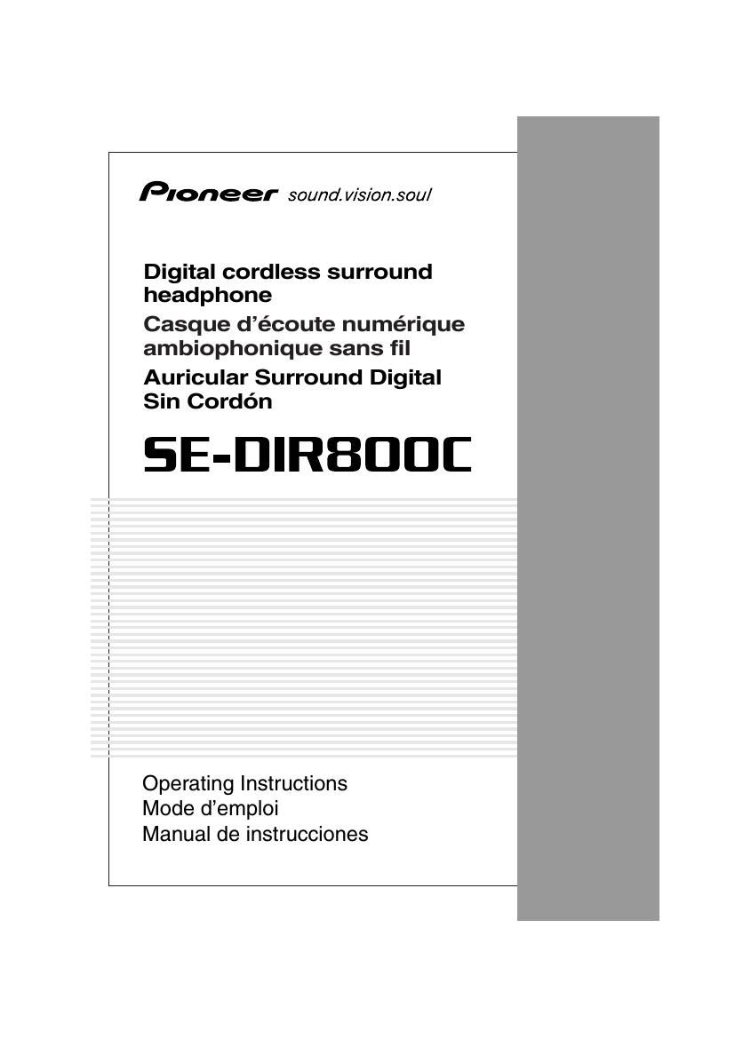 pioneer sedir 800 c owners manual