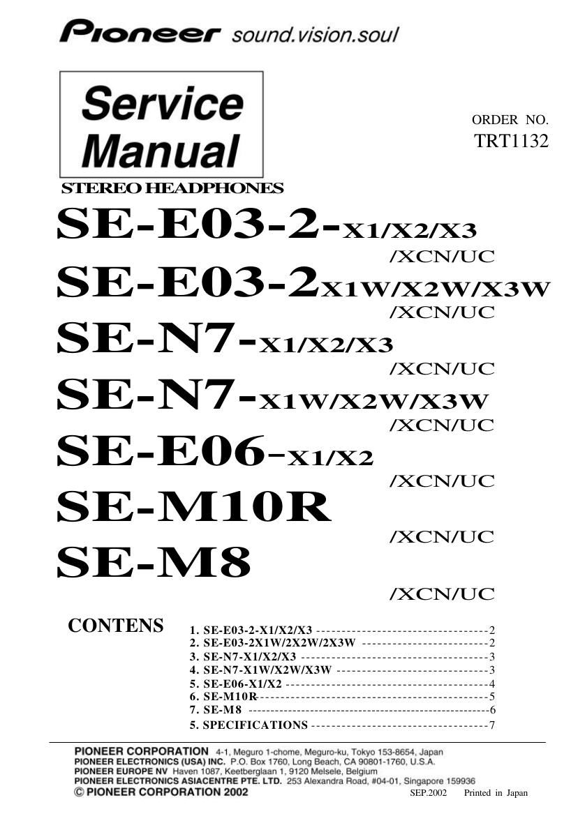 pioneer sem 8 service manual