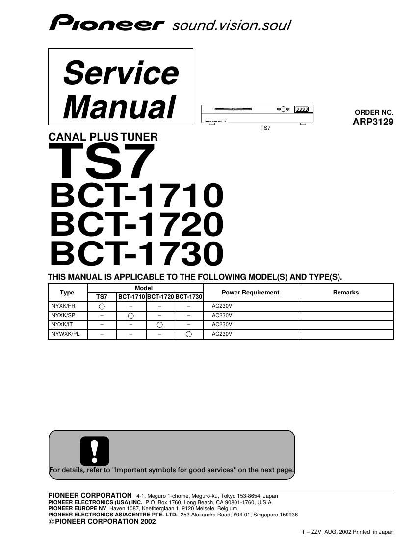 pioneer ts 7 service manual