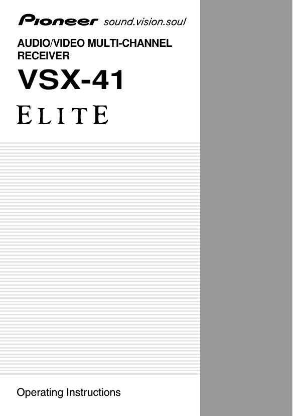 pioneer vsx 41 owners manual