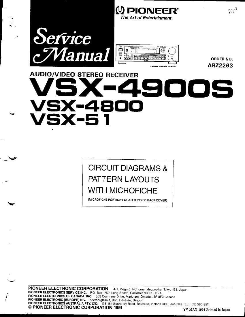 pioneer vsx 4800 service manual