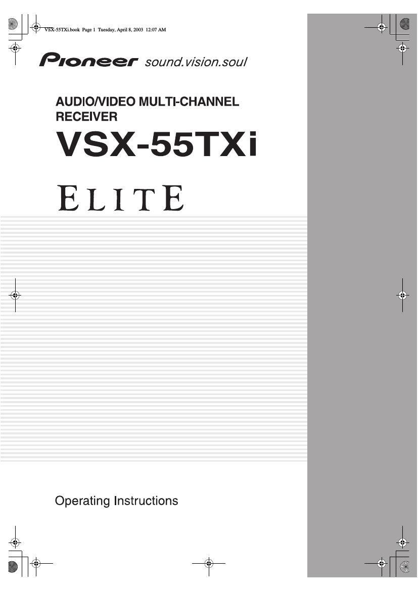 pioneer vsx 55 txi owners manual