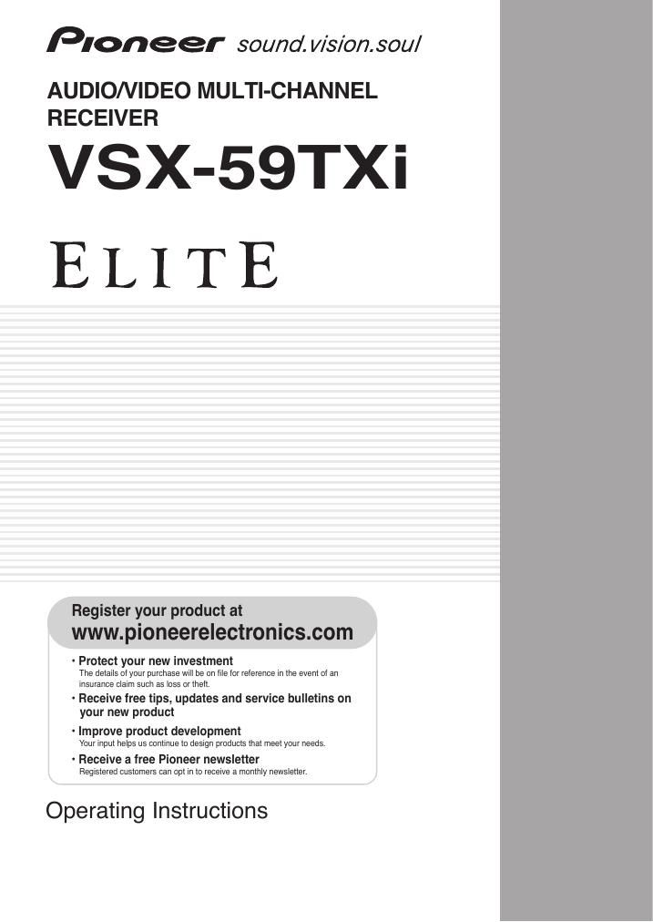 pioneer vsx 59 txi owners manual