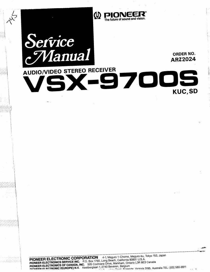 pioneer vsx 9700 s service manual