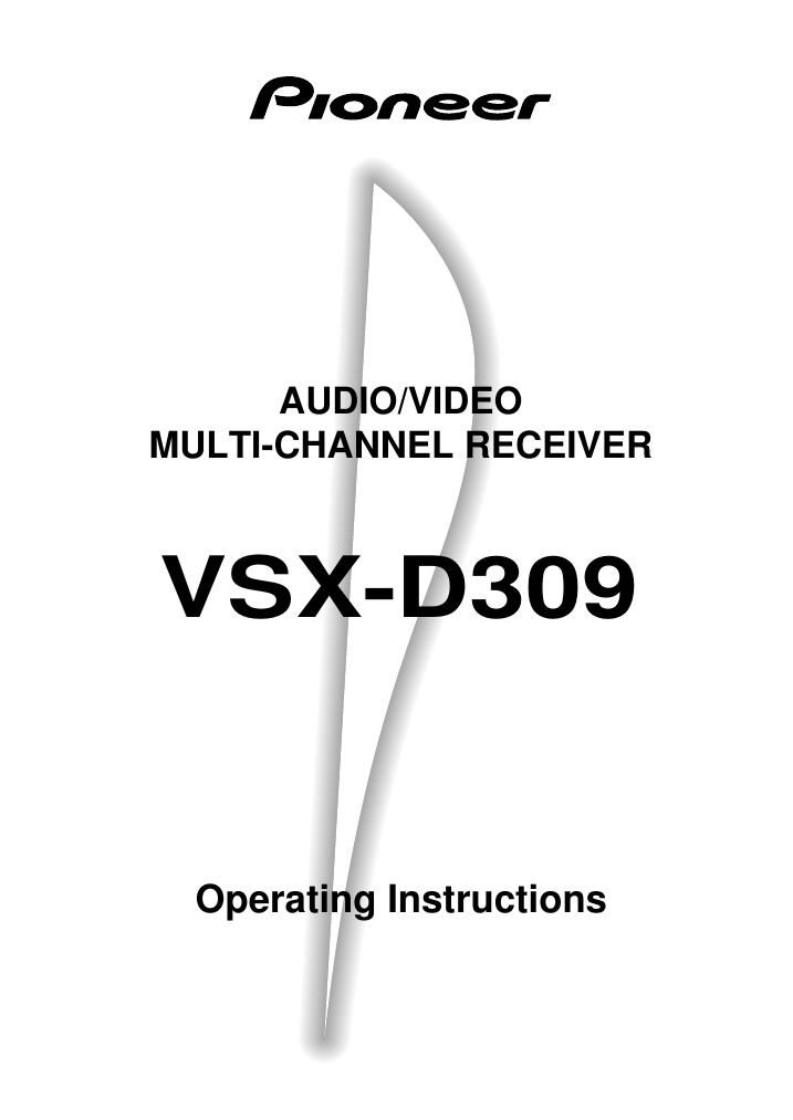 pioneer vsxd 309 owners manual