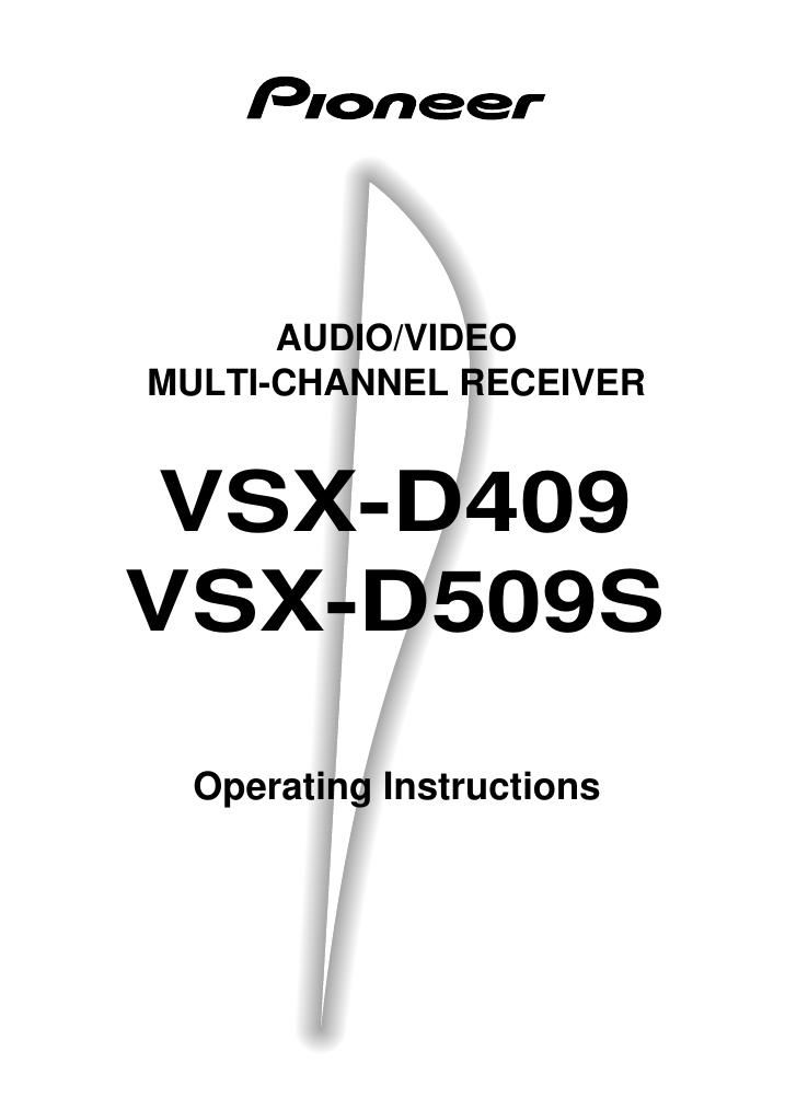 pioneer vsxd 409 owners manual