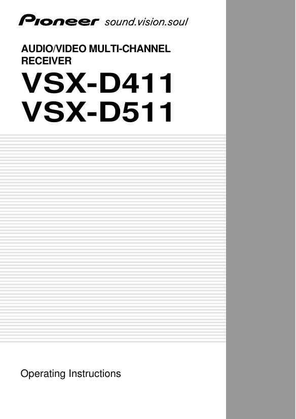 pioneer vsxd 411 owners manual