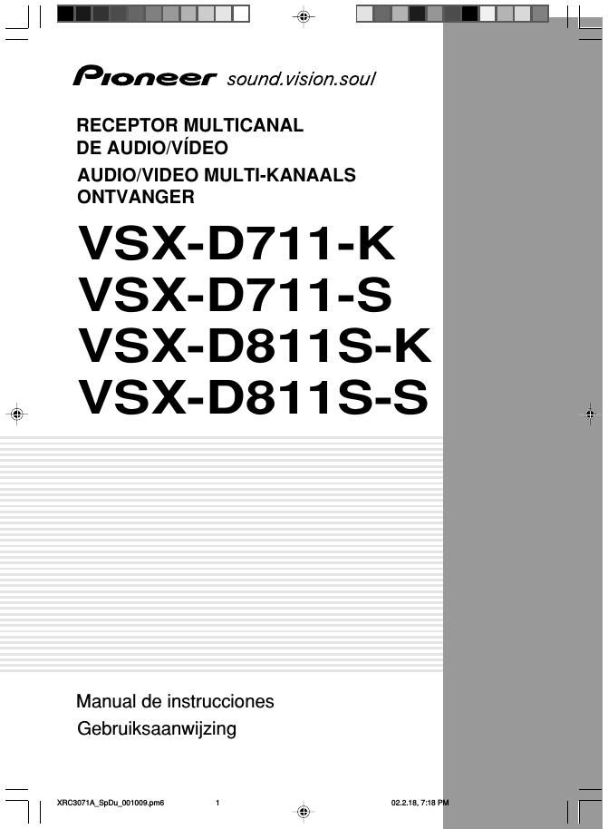 pioneer vsxd 711 owners manual