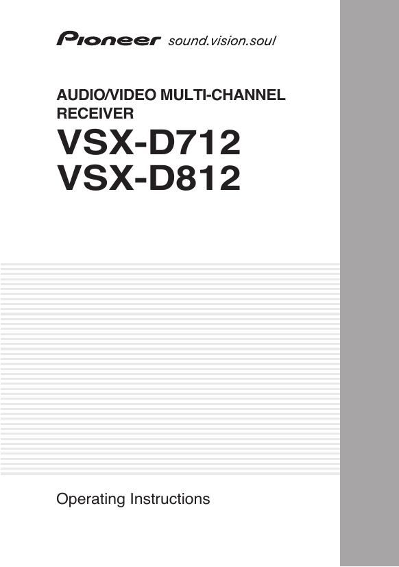 pioneer vsxd 812 owners manual