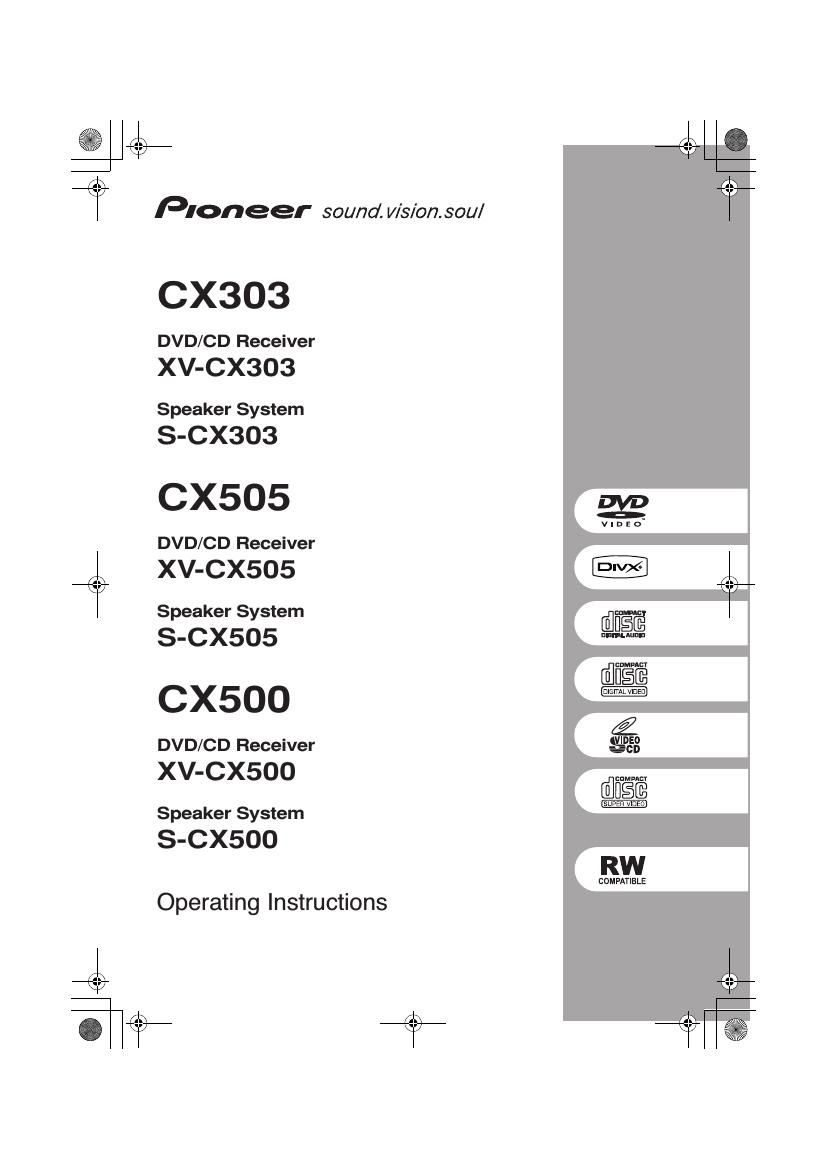 Pioneer XV CX303 Owners Manual