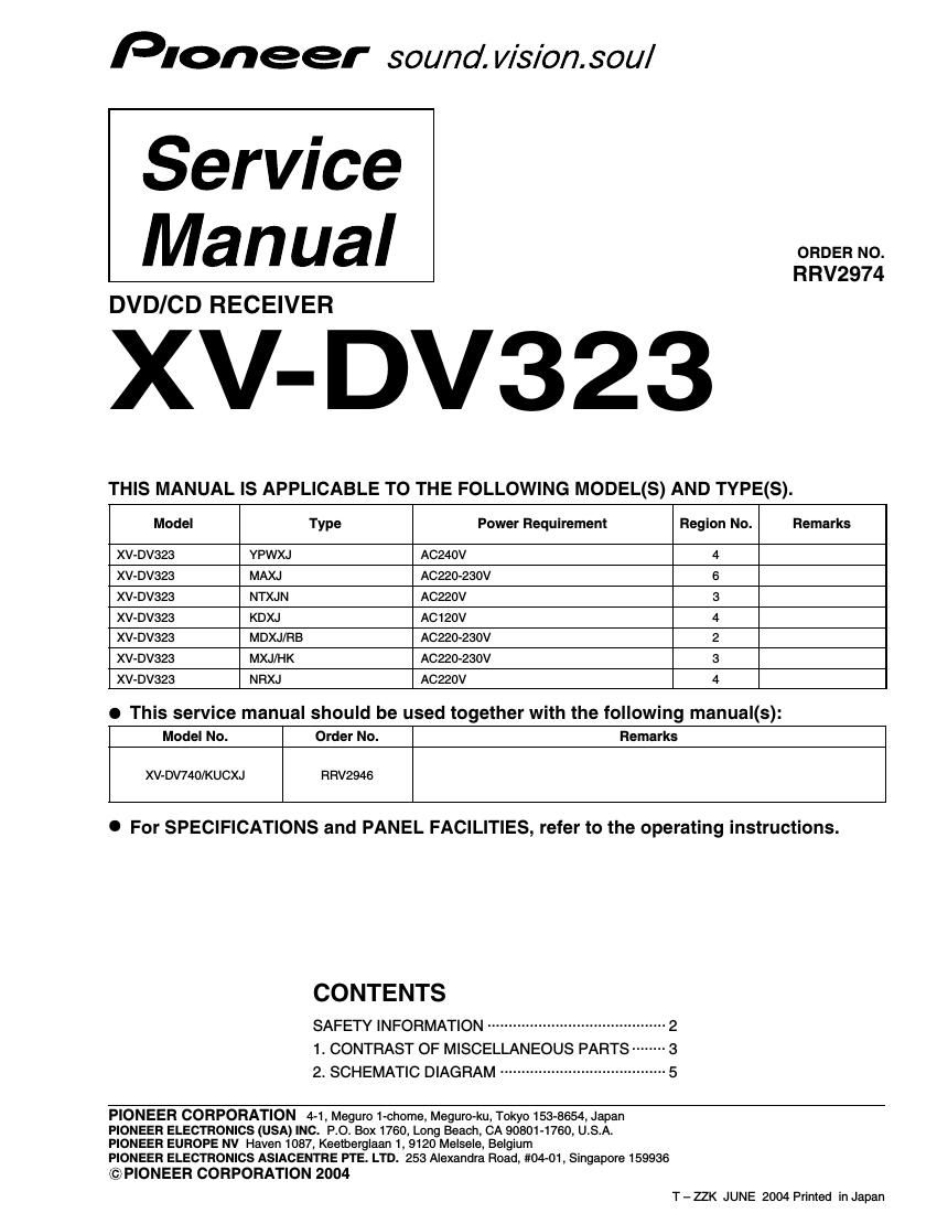 pioneer xvdv 323 service manual