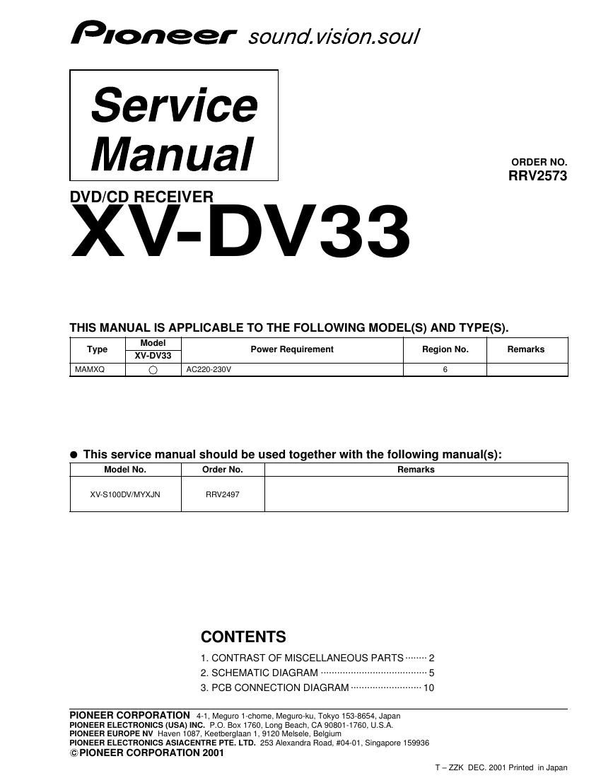 pioneer xvdv 33 service manual