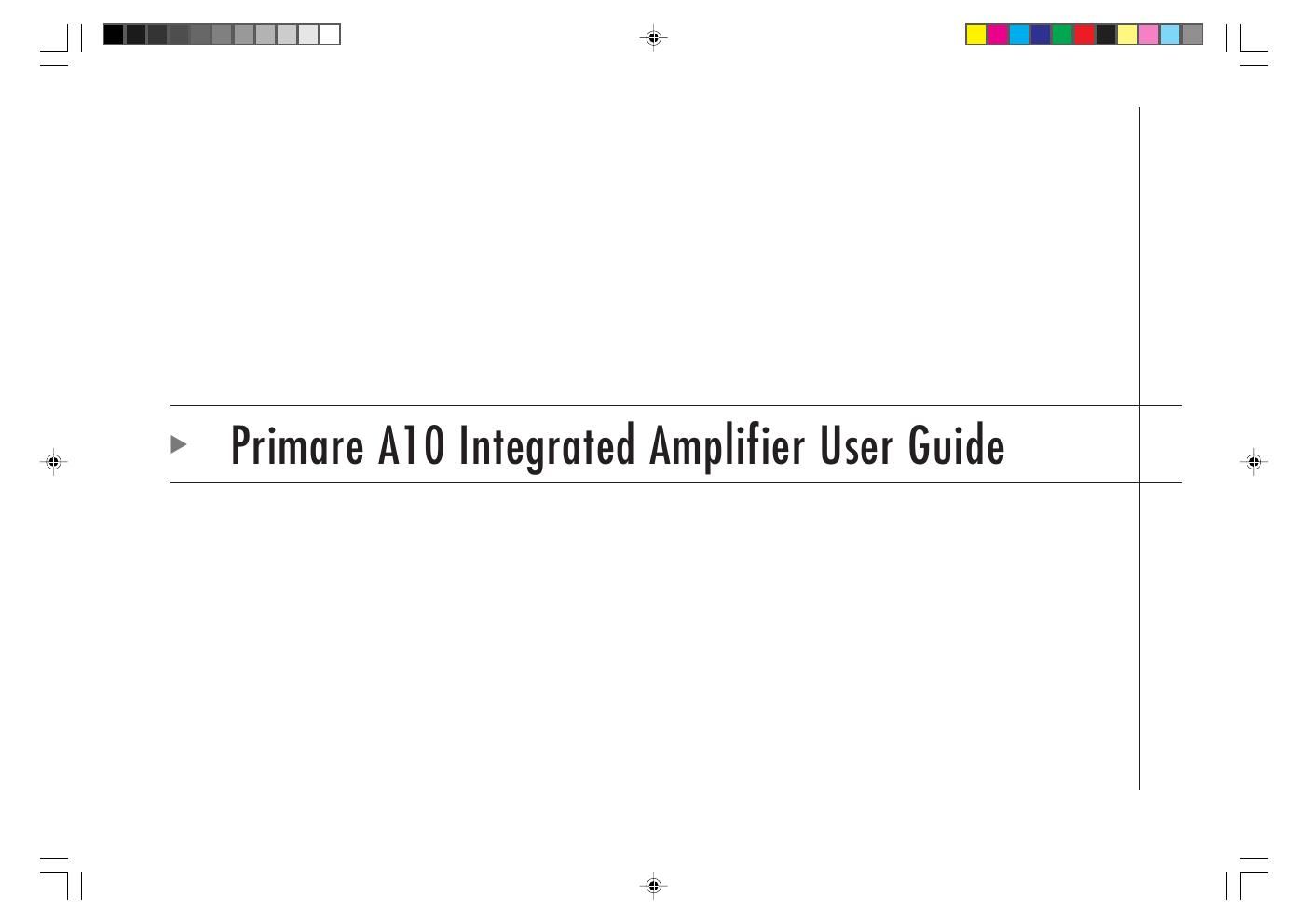 primare a 10 owners manual