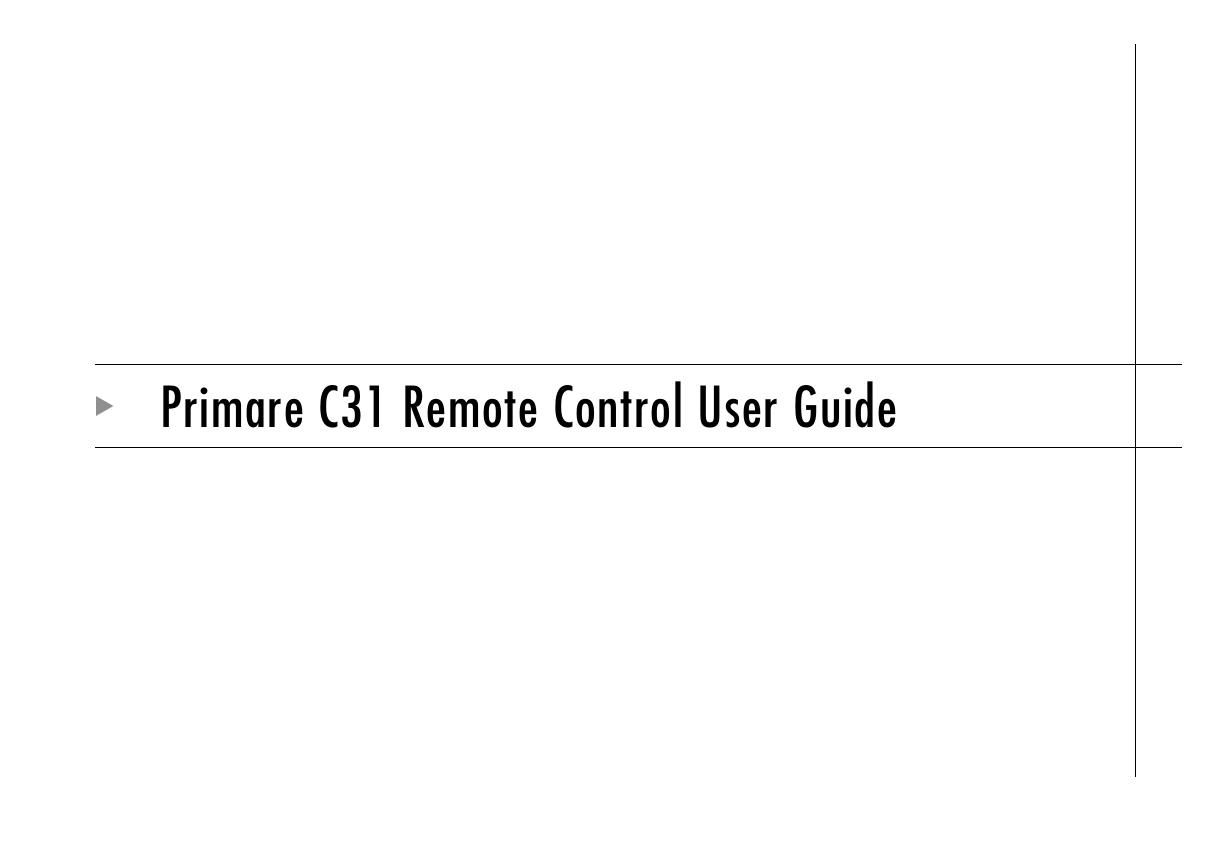 primare c 31 owners manual