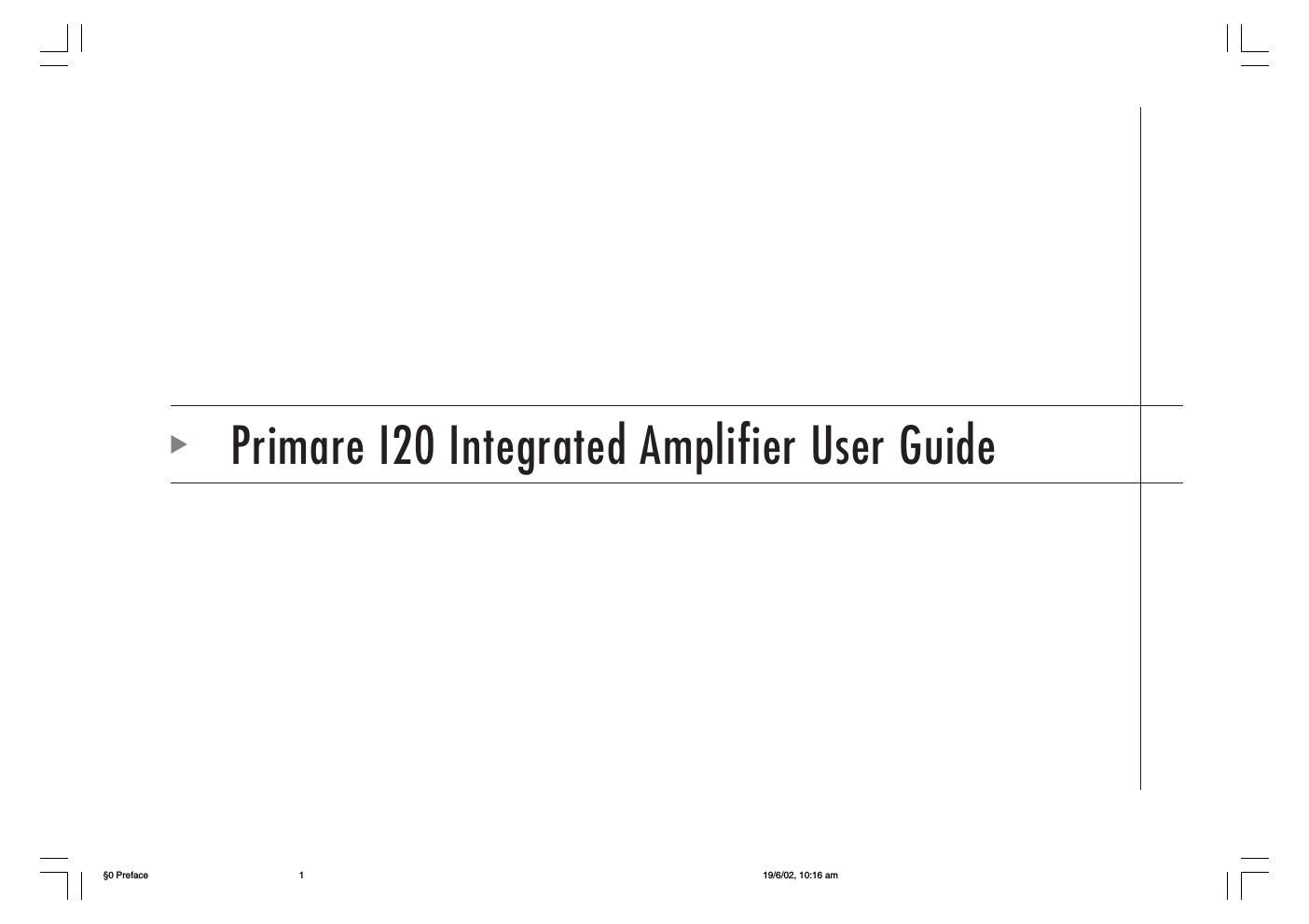 primare i 20 owners manual