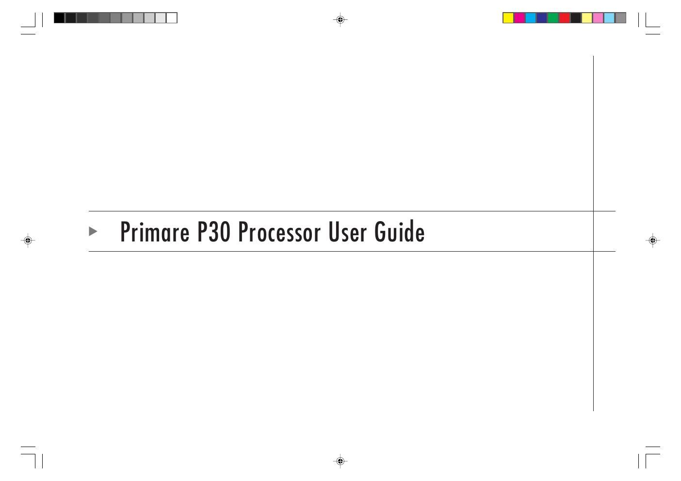 primare p 30 owners manual