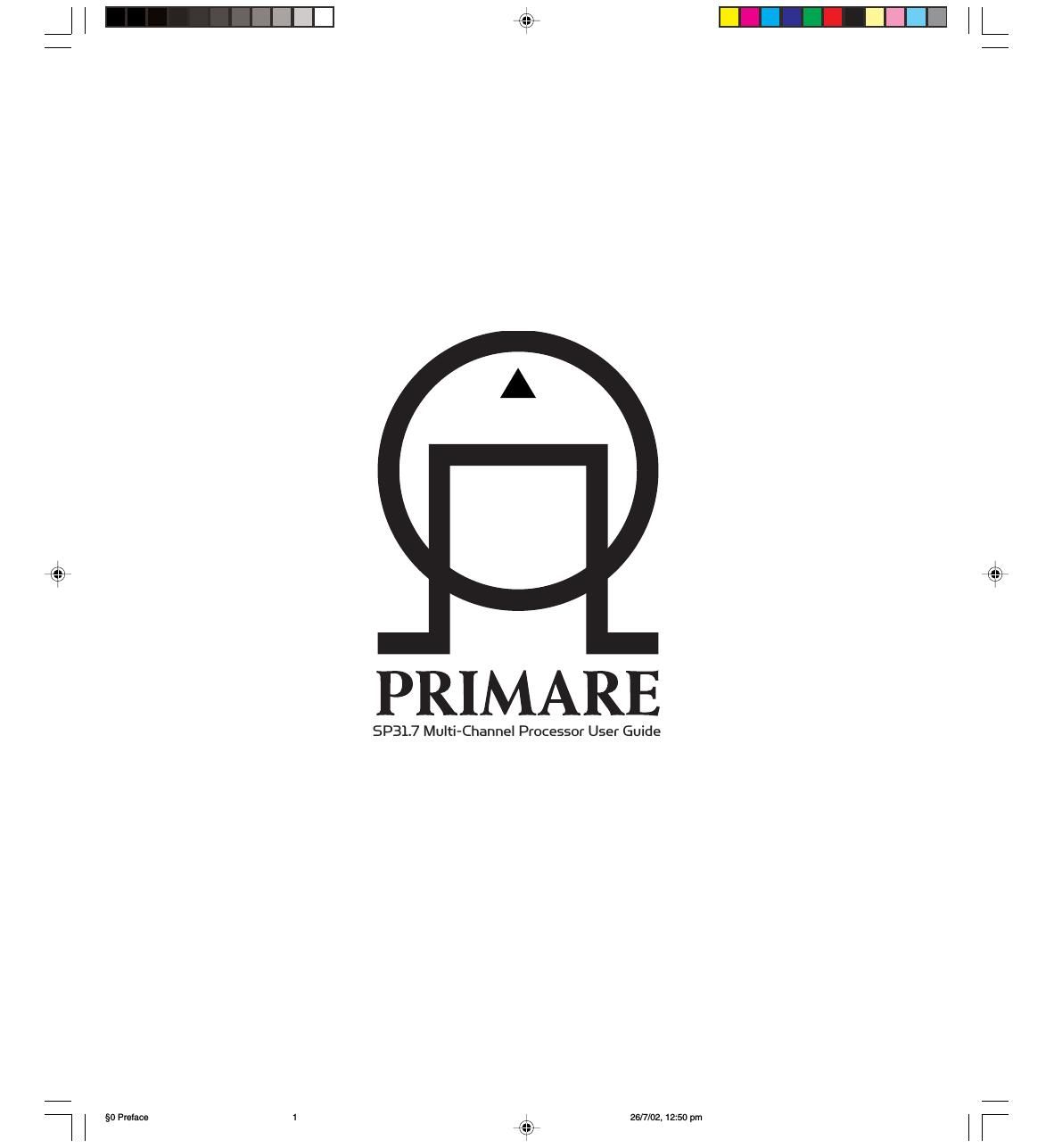 primare sp 3 l 7 owners manual