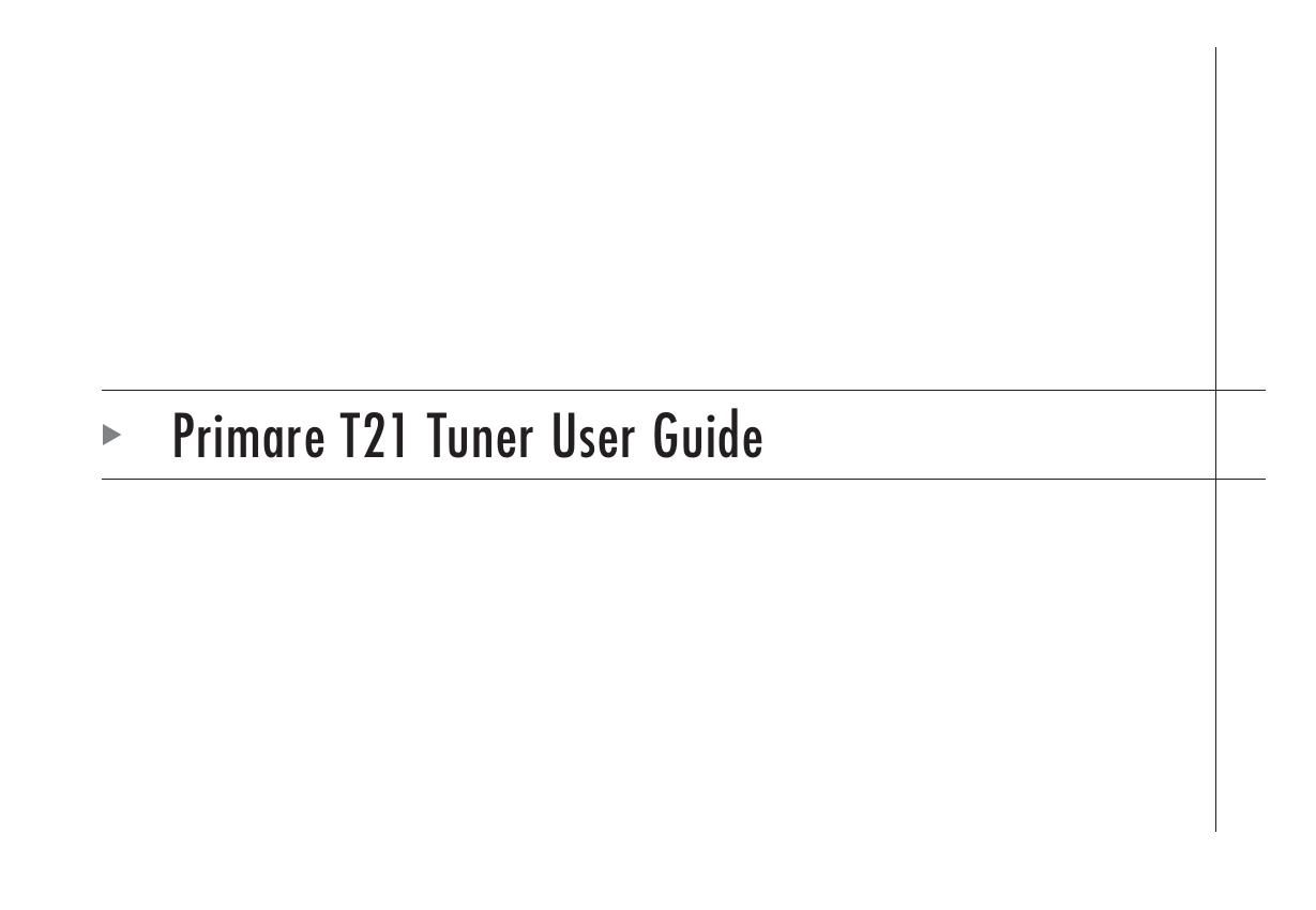primare t 21 owners manual