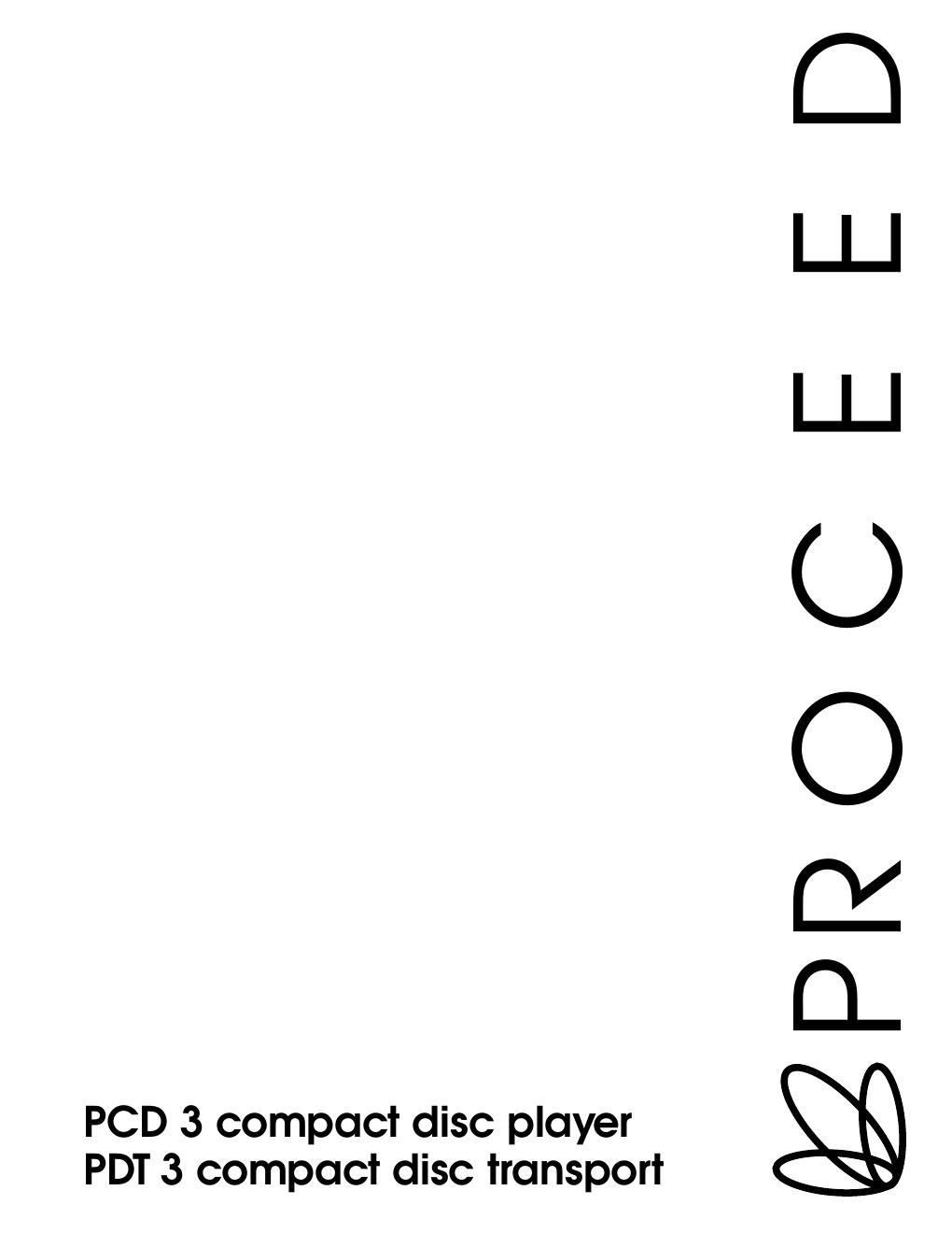 proceed pcd pdt 3 owners manual