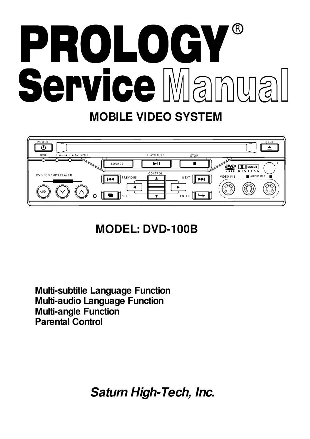 prology dvd 100 b service manual
