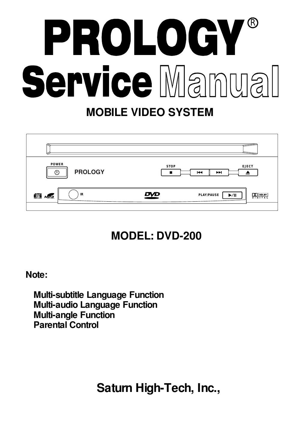 prology dvd 200 service manual