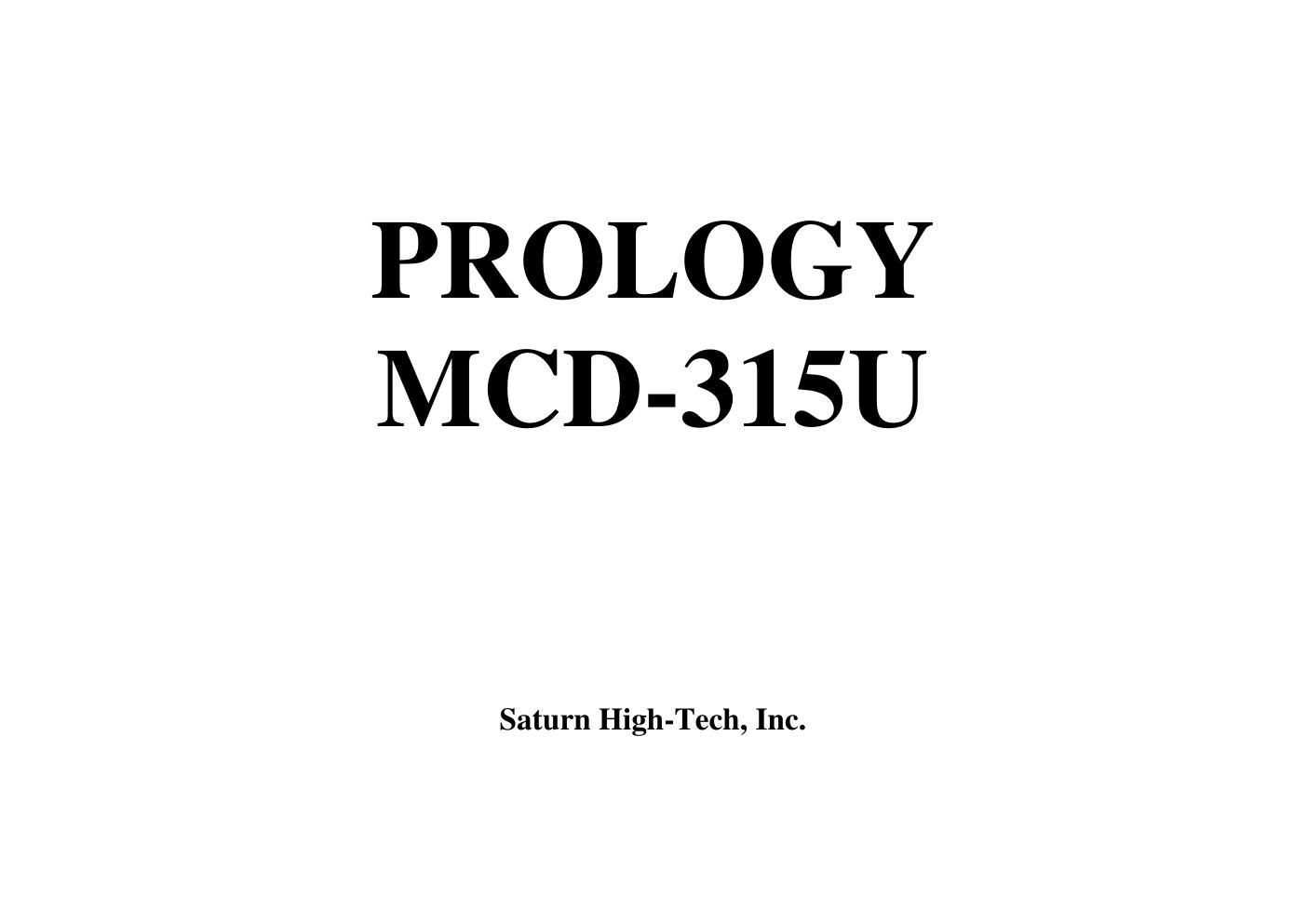 prology mcd 315 u schematic