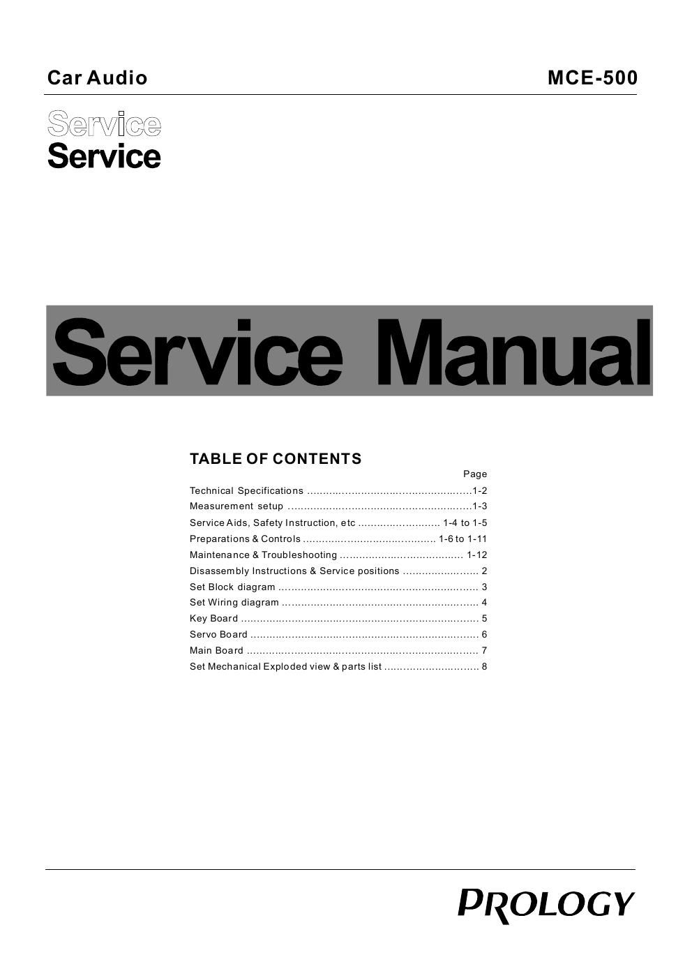 prology mce 500 service manual