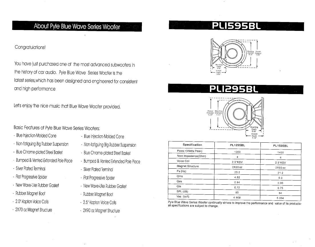 pyle pl 1295 bl owners manual