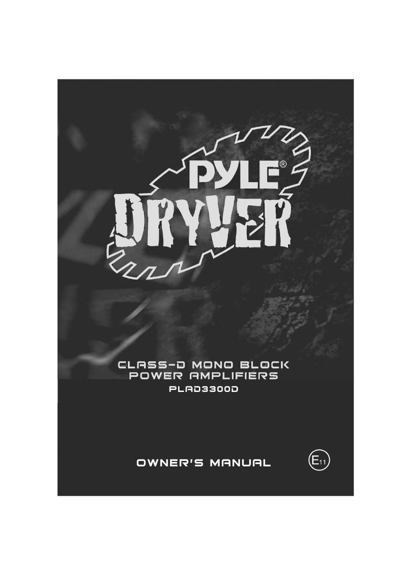 pyle plad 3300 d owners manual