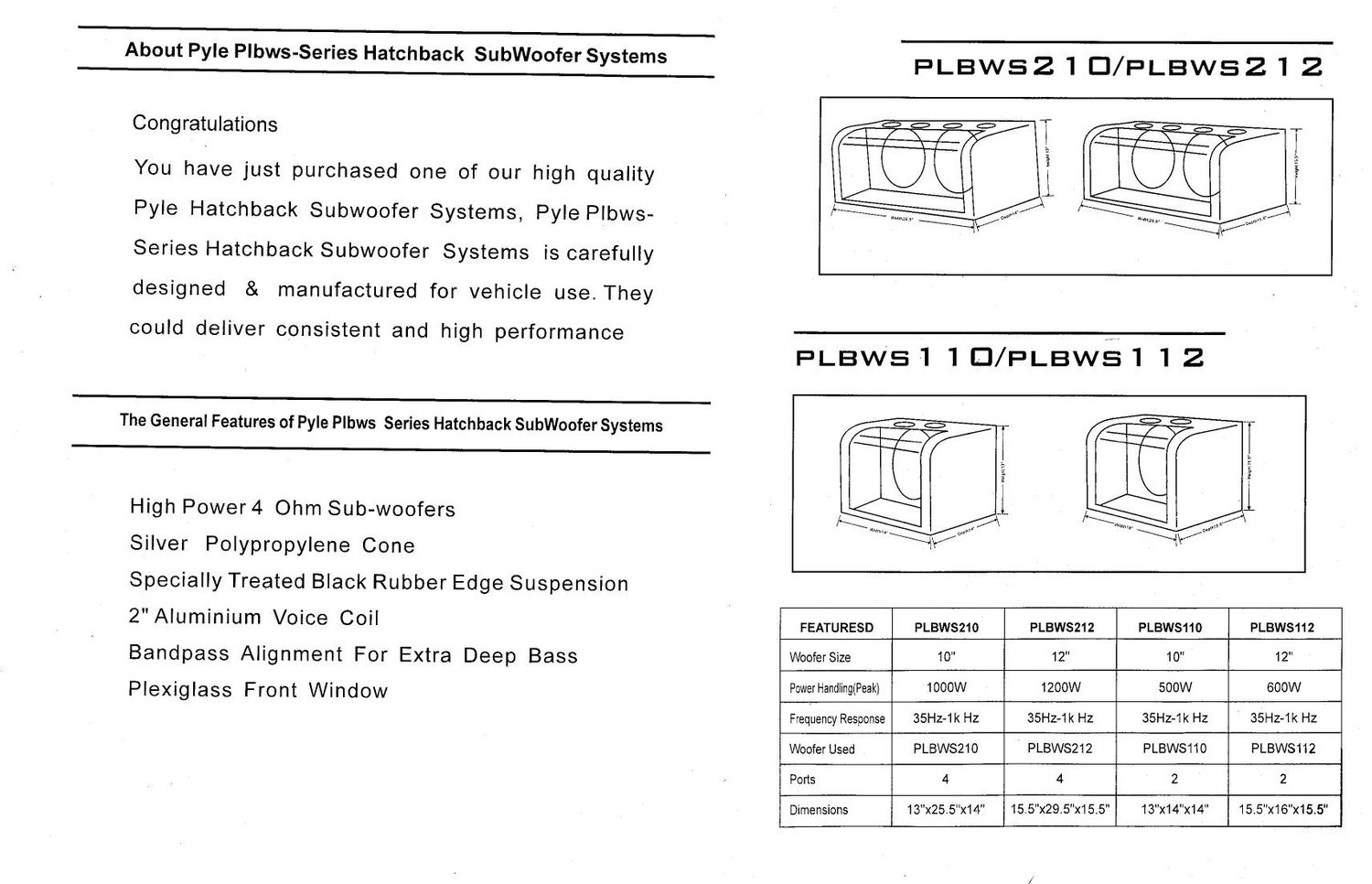 pyle plbws 110 owners manual