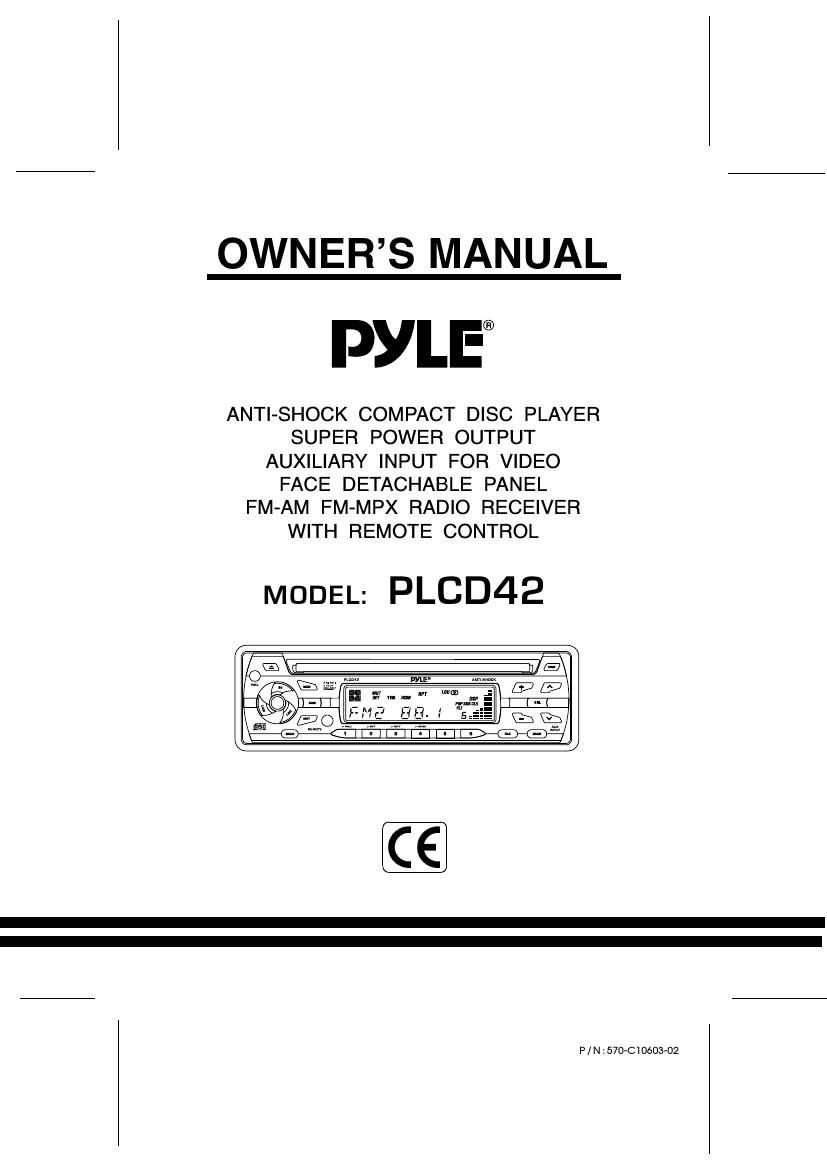 pyle plcd 42 owners manual