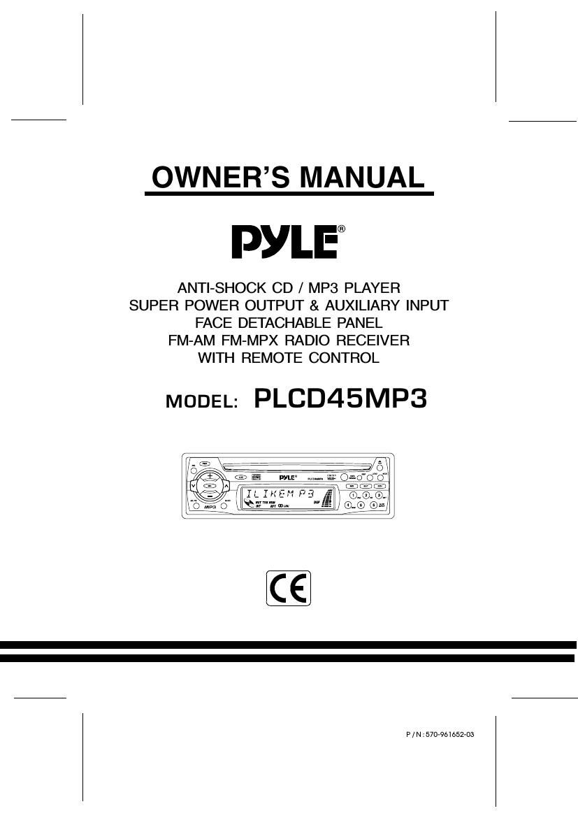 pyle plcd 45 mp 3 owners manual