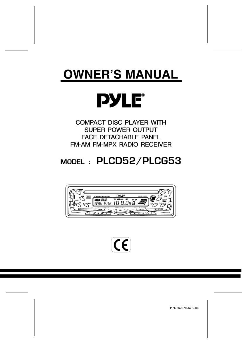 pyle plcd 52 owners manual