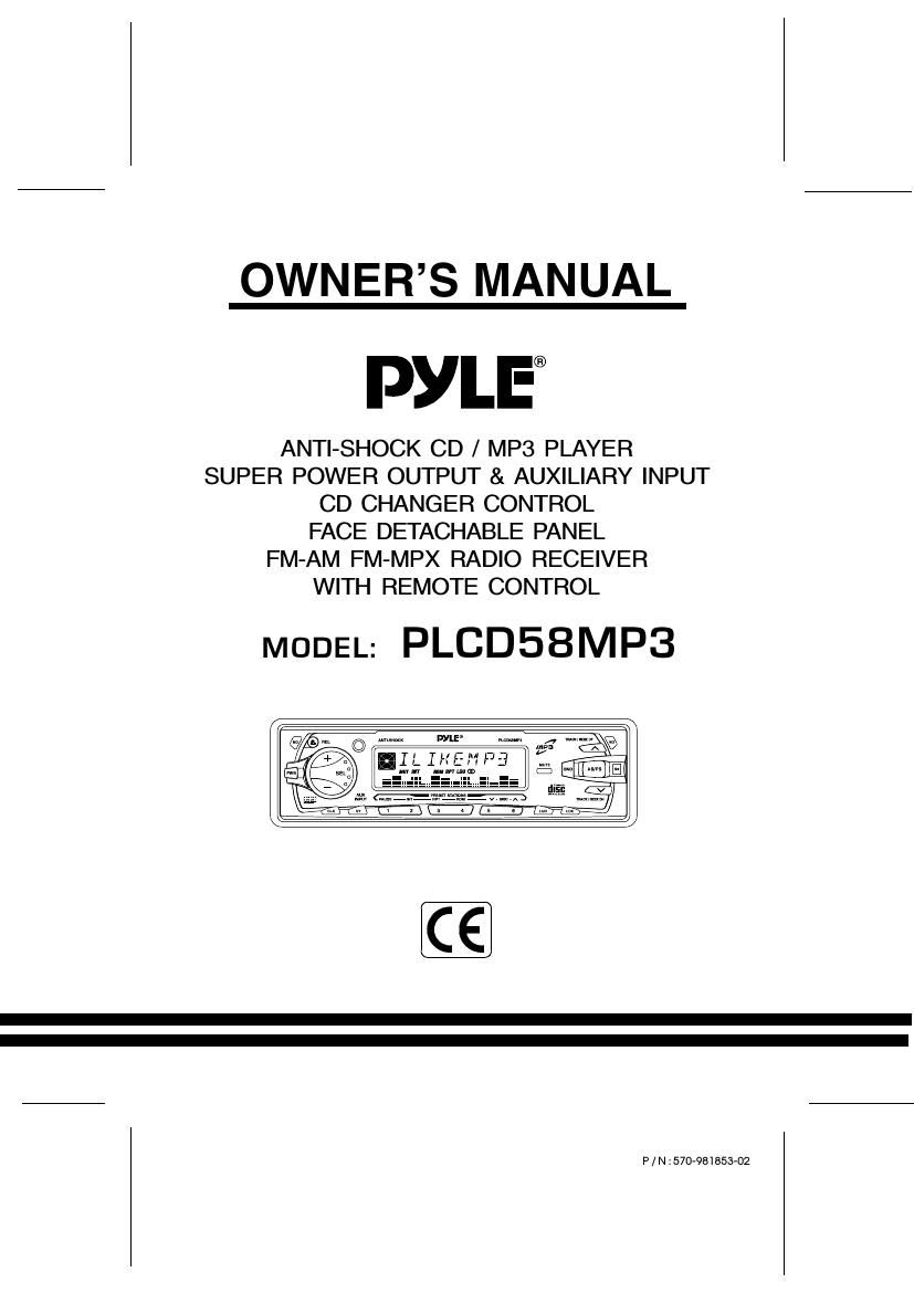 pyle plcd 58 mp 3 owners manual