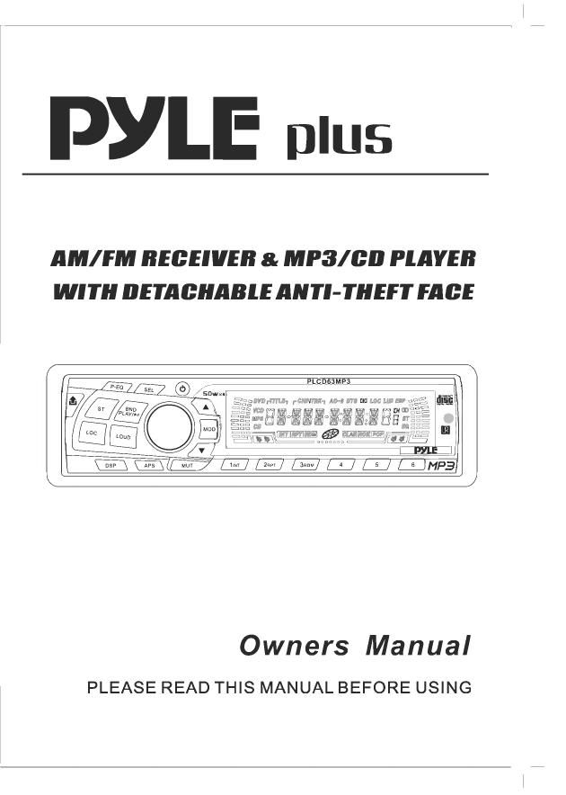 pyle plcd 63 mp owners manual