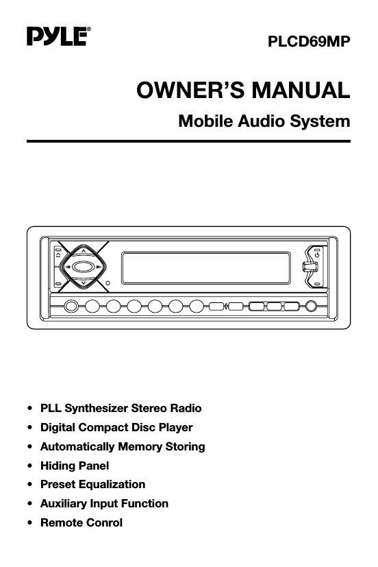 pyle plcd 69 mp 3 owners manual