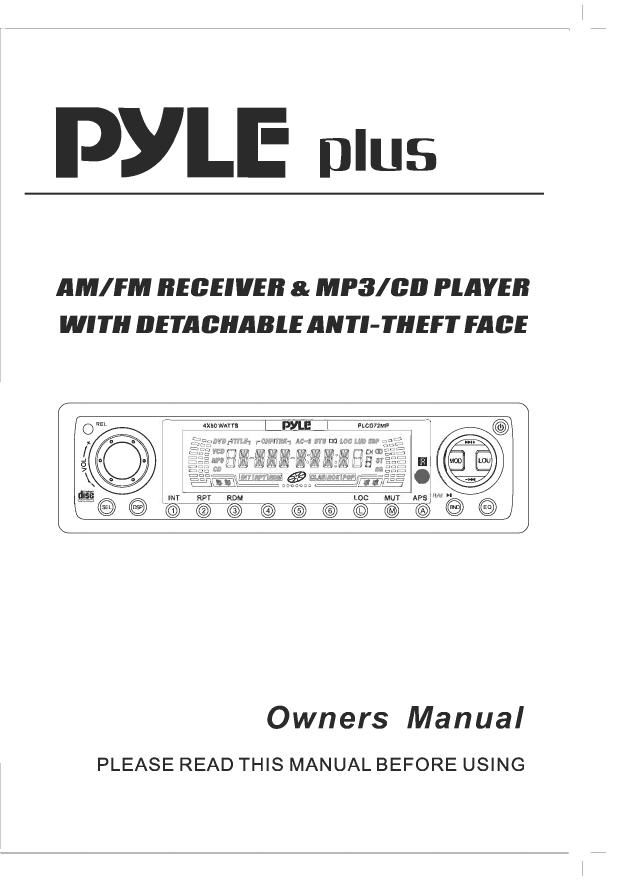 pyle plcd 72 mp owners manual
