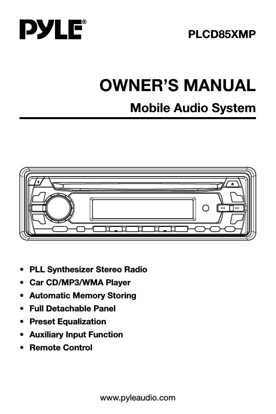 pyle plcd 85 xmp owners manual