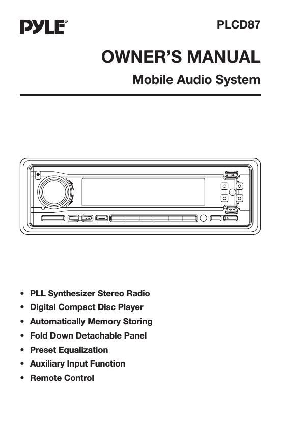 pyle plcd 87 owners manual