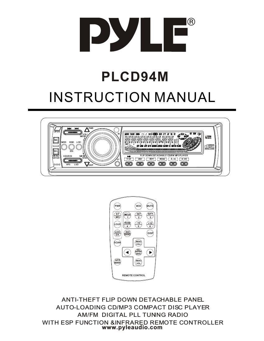 pyle plcd 94 mp owners manual