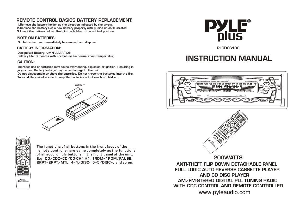 pyle plcdcs 100 owners manual
