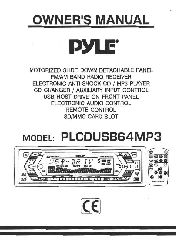 pyle plcdusb 64 mp 3 owners manual