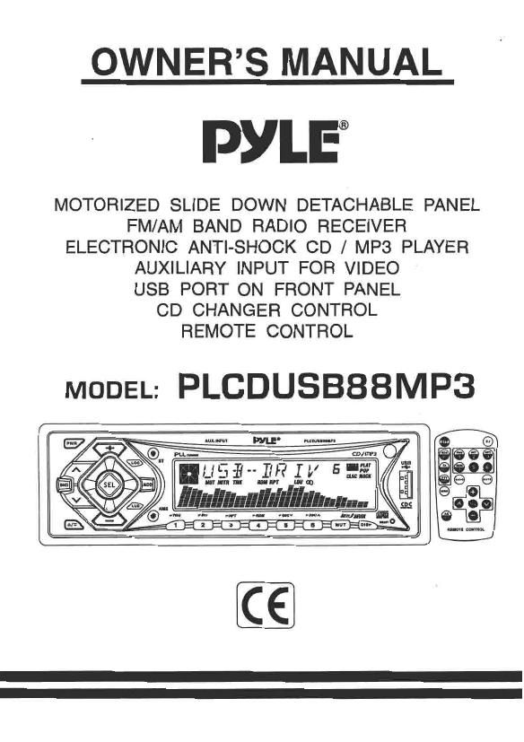 pyle plcdusb 88 mp 3 owners manual