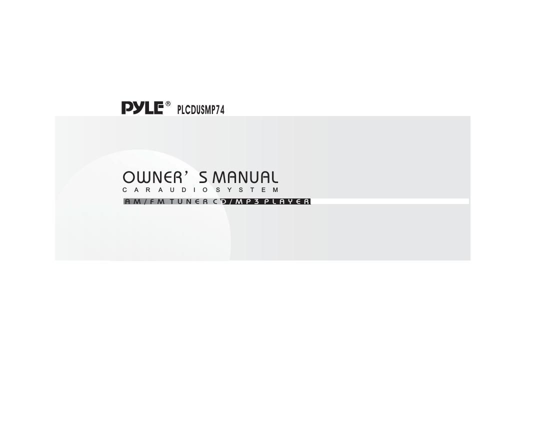 pyle plcdusmp 74 owners manual