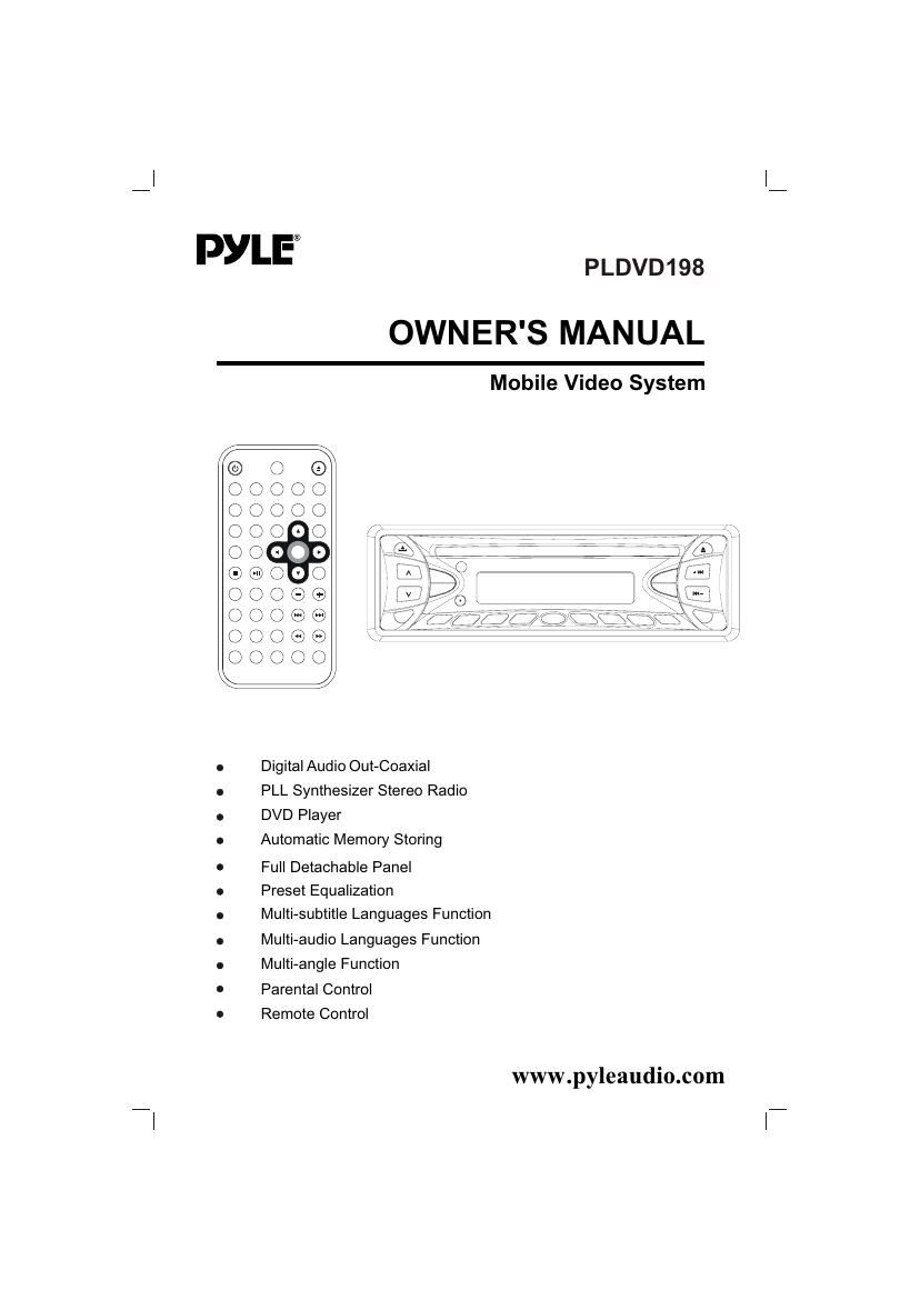 pyle pldvd 198 owners manual