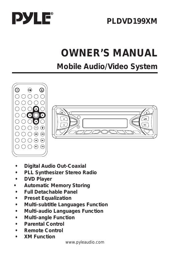 pyle pldvd 199 xm owners manual